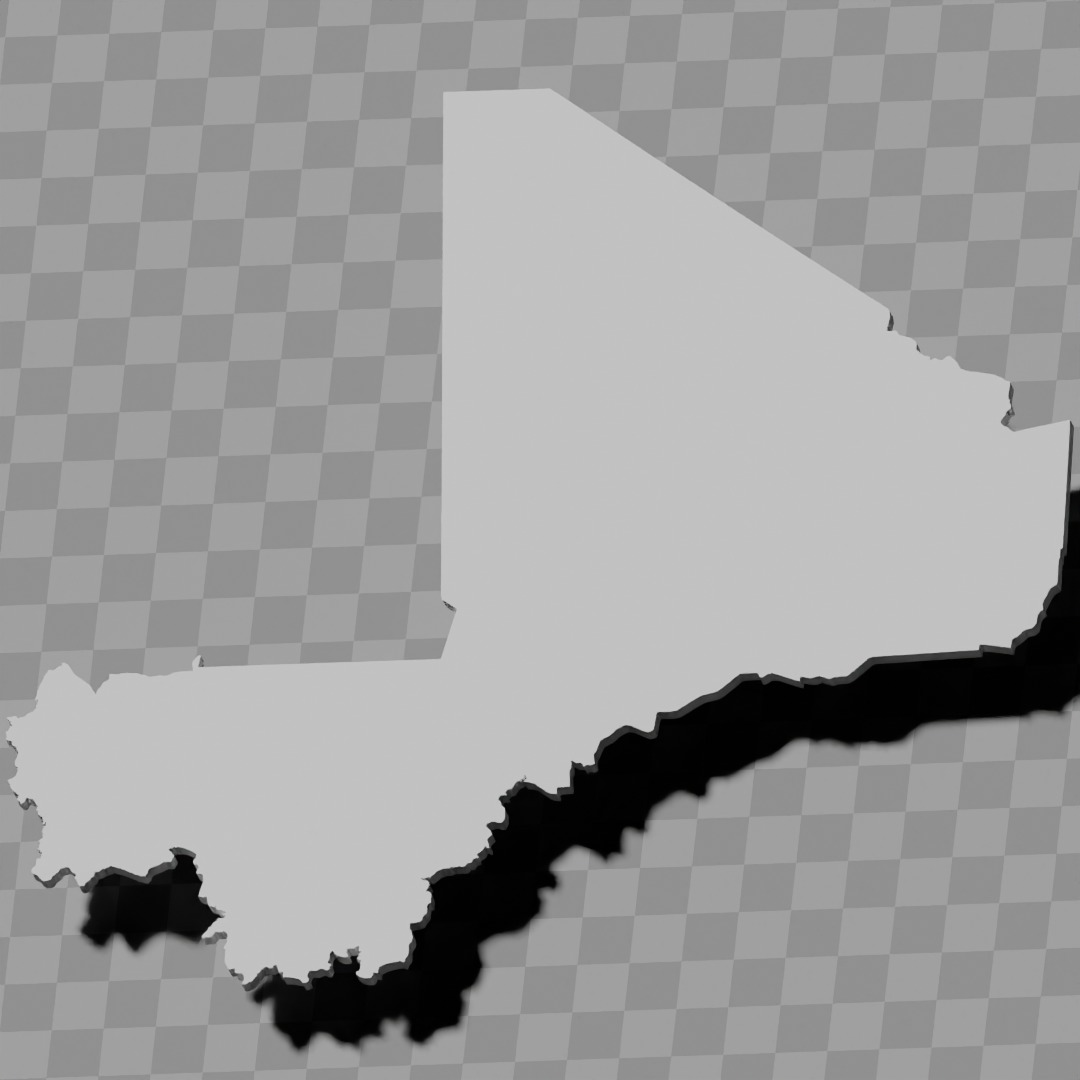 Mali topography relief maps collection 3D print model_3