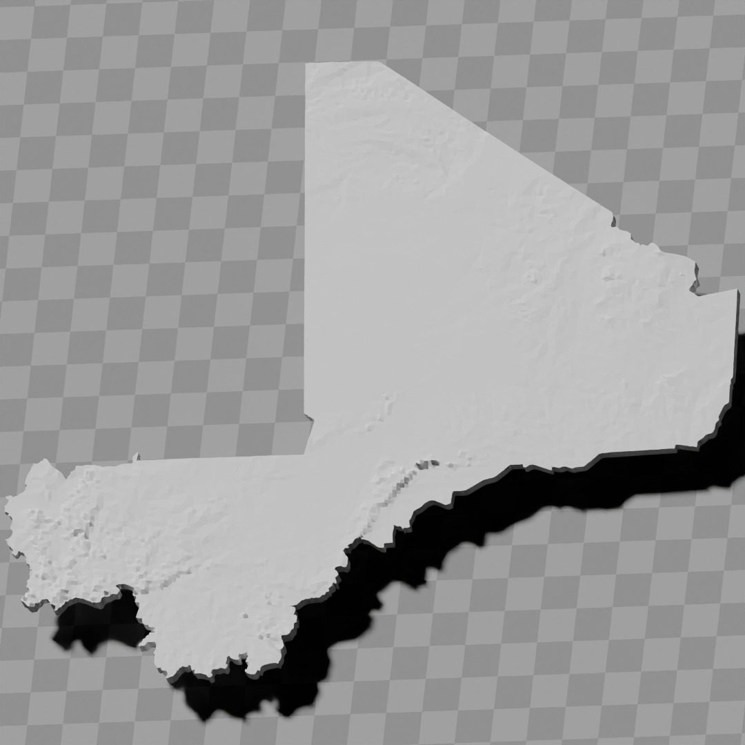 Mali topography relief maps collection 3D print model_11