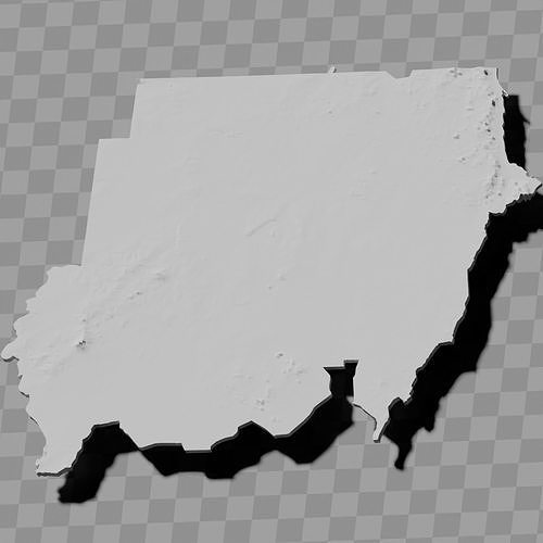 Sudan relief maps topography collection Low-poly 3D print model