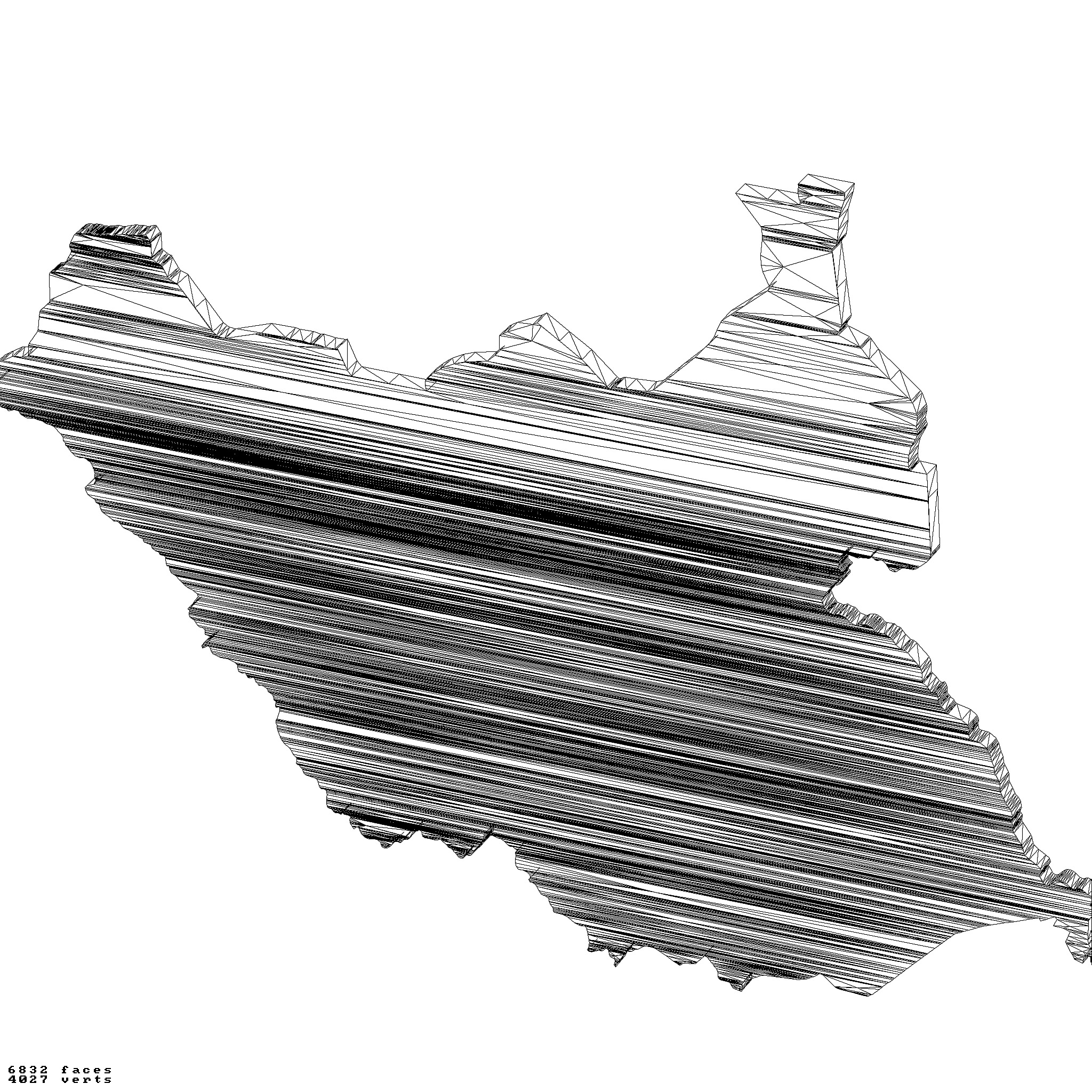 South Sudan topography map set 3D print model_6