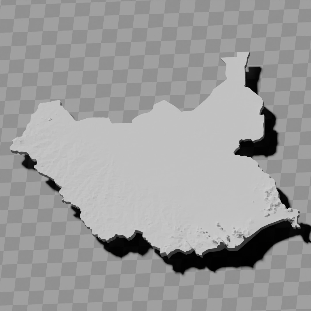 South Sudan topography map set 3D print model_12