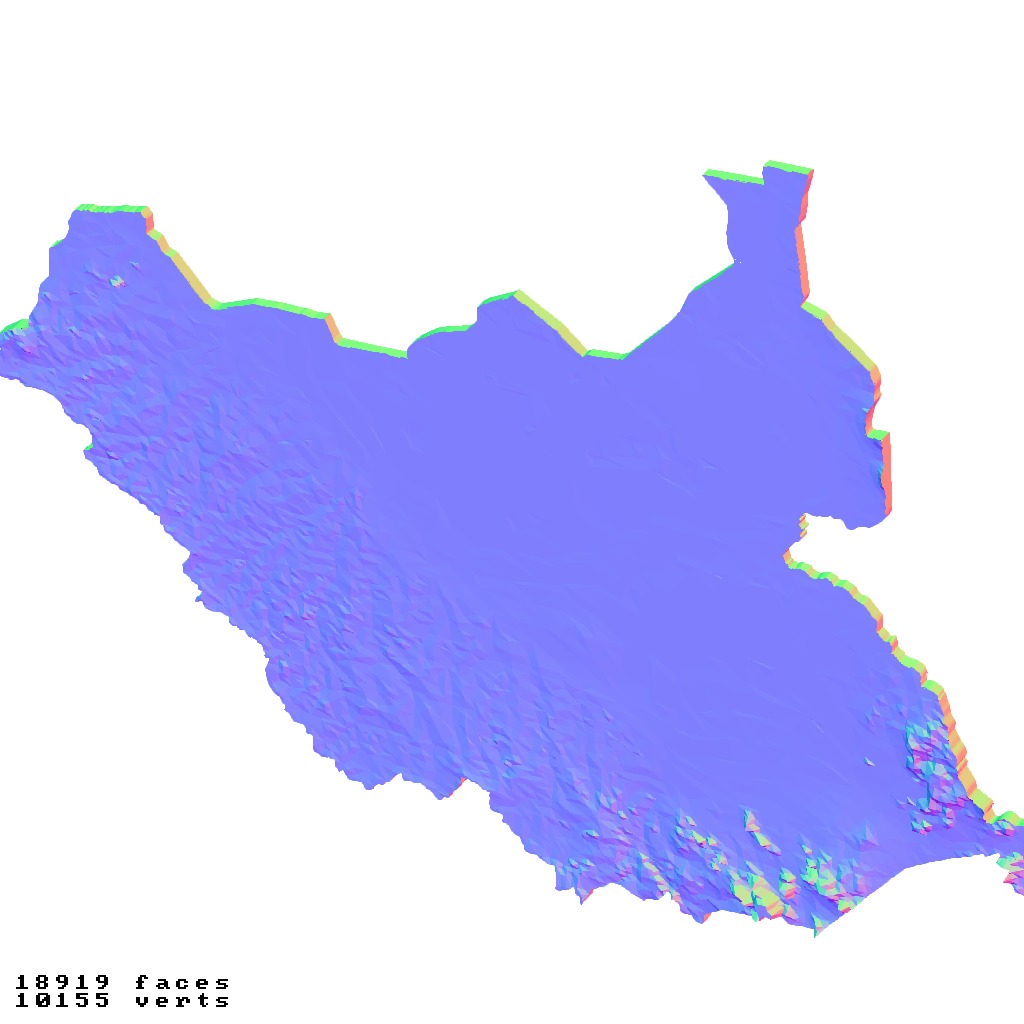 South Sudan topography map set 3D print model_10