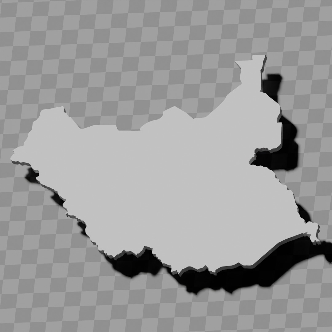 South Sudan topography map set 3D print model_4
