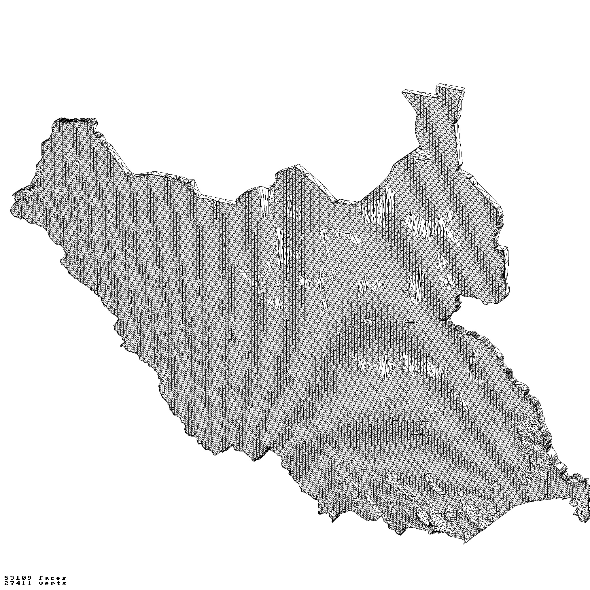 South Sudan topography map set 3D print model_1