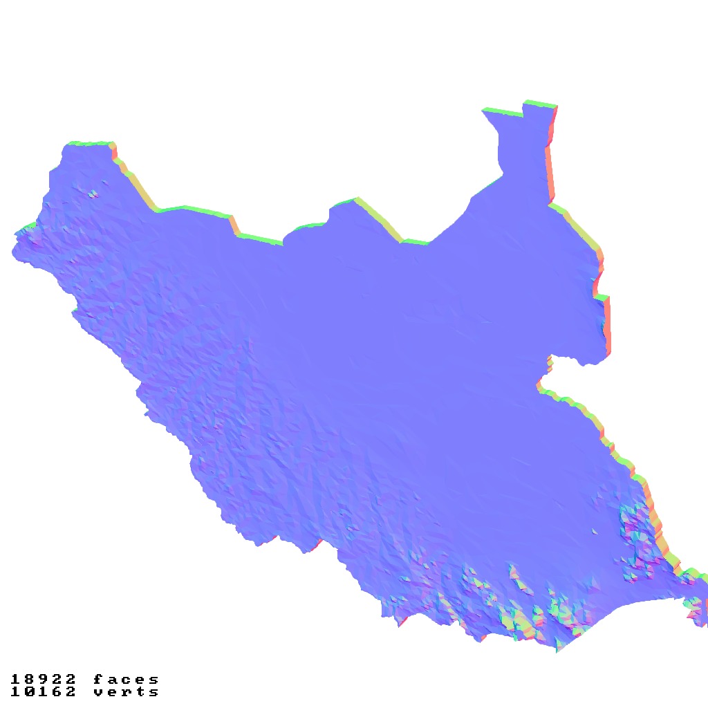South Sudan topography map set 3D print model_13