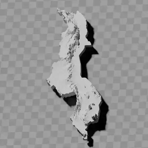 Malawi topography relief maps