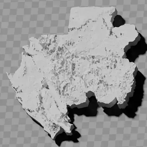 Gabon topographic relief map collection 3D print model
