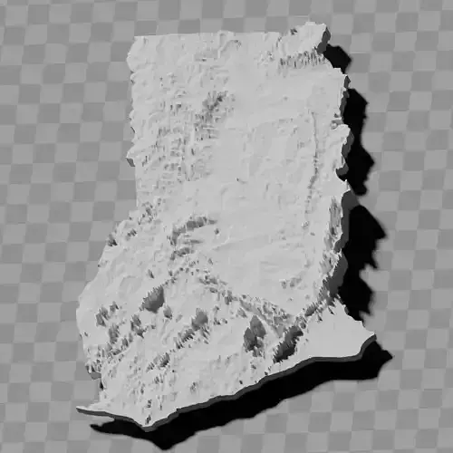 Ghana country topography relief maps collection