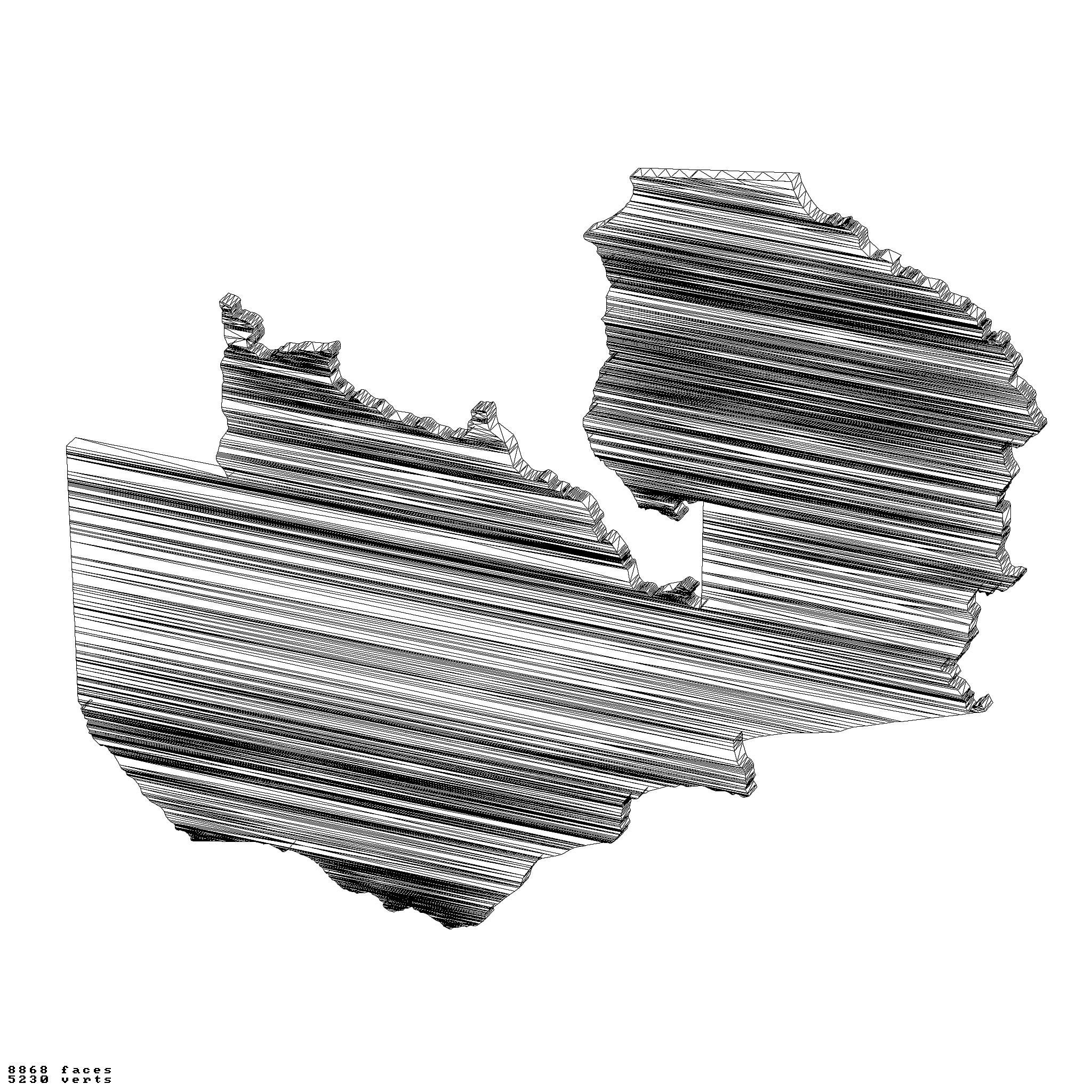 Zambia country topography height maps relief maps collection 3D print model_5