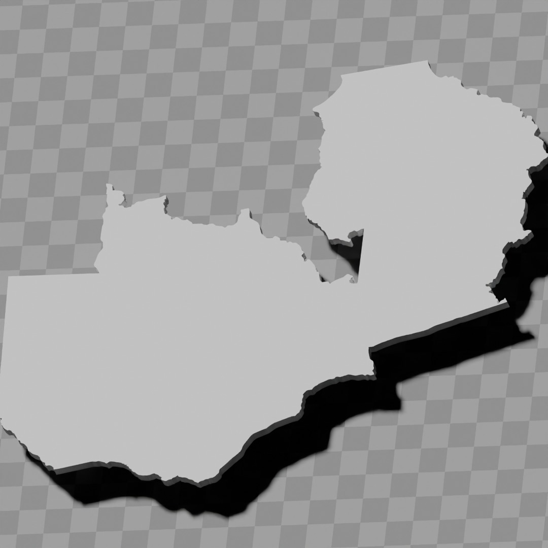 Zambia country topography height maps relief maps collection 3D print model_3