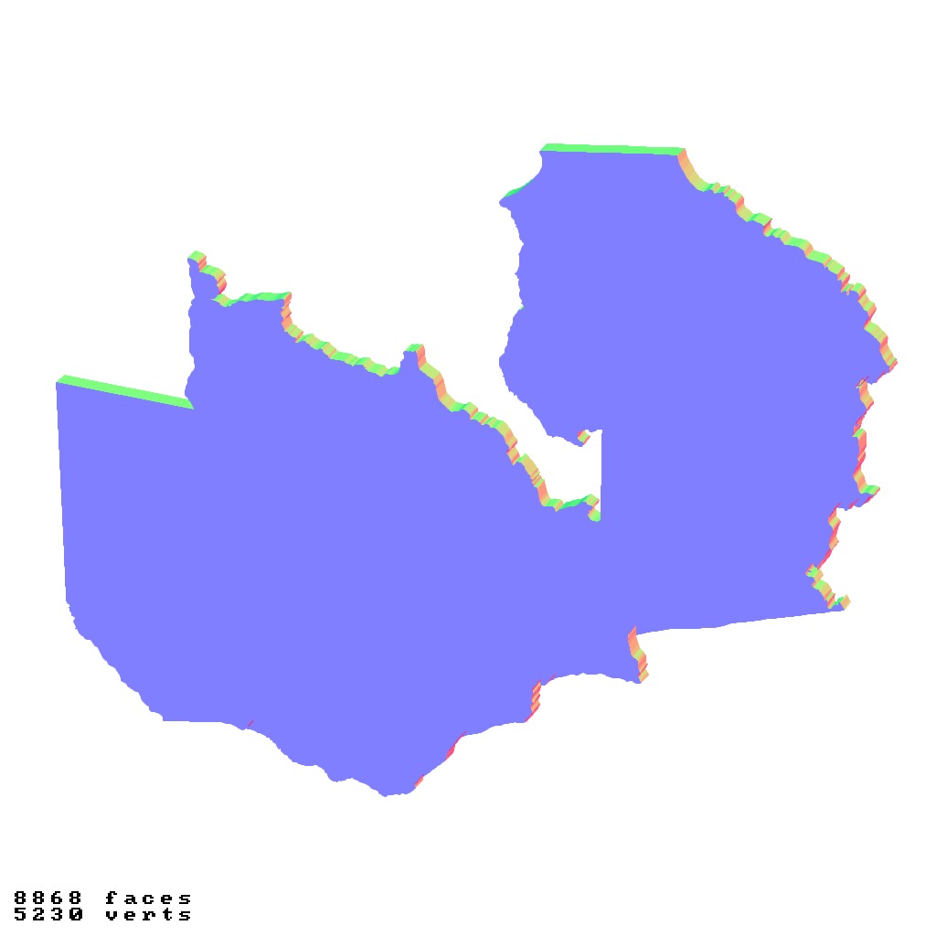 Zambia country topography height maps relief maps collection 3D print model_4