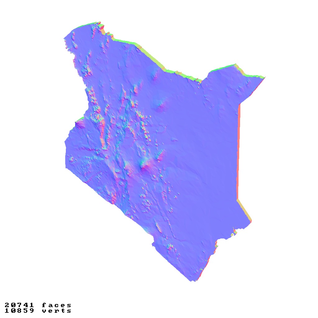 Kenya relief maps topography collection 3D print model_10