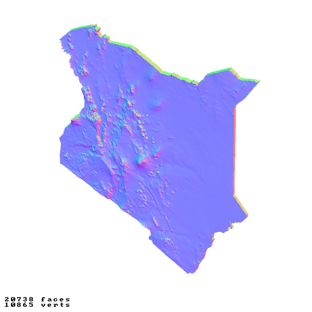Kenya relief maps topography collection 3D print model_7