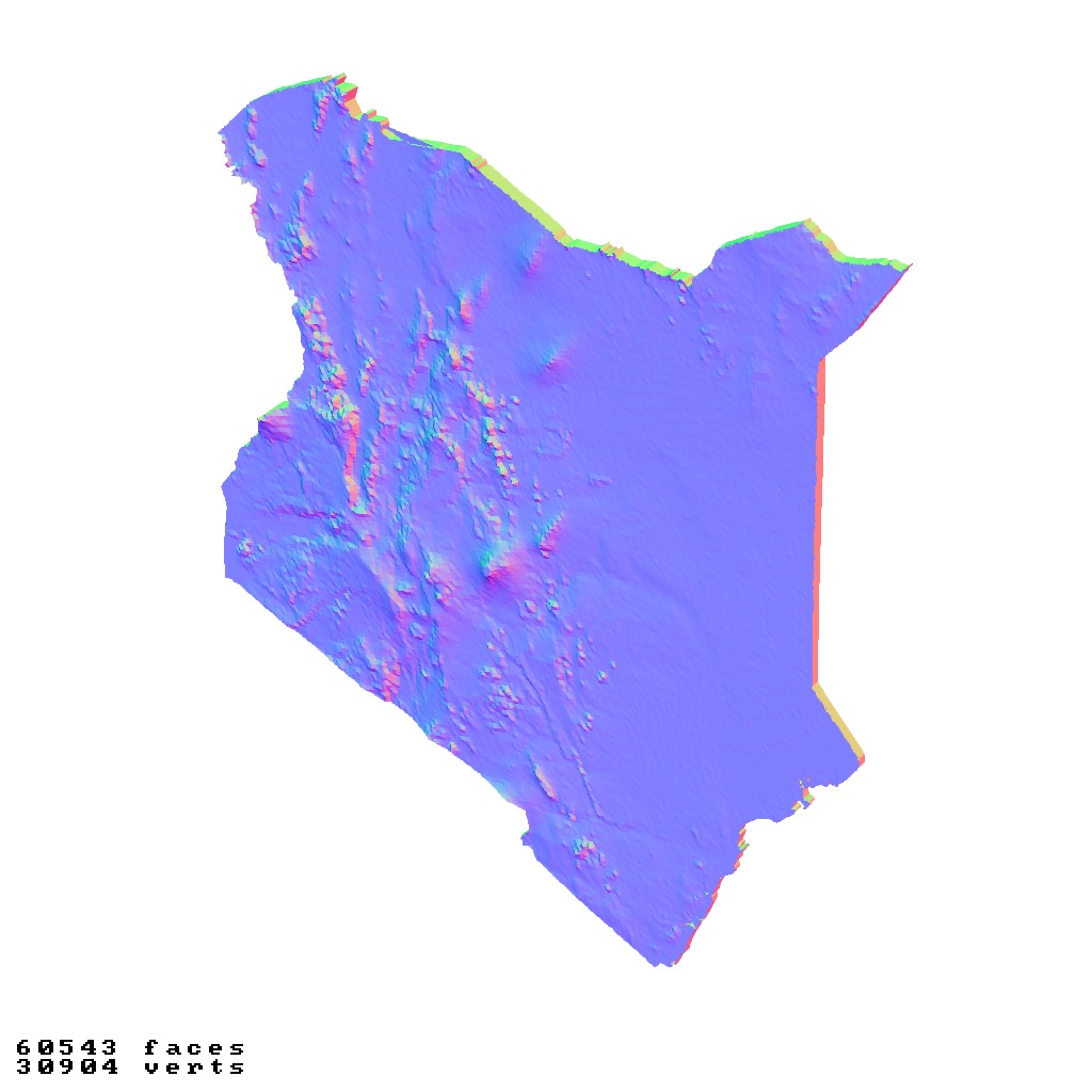 Kenya relief maps topography collection 3D print model_2