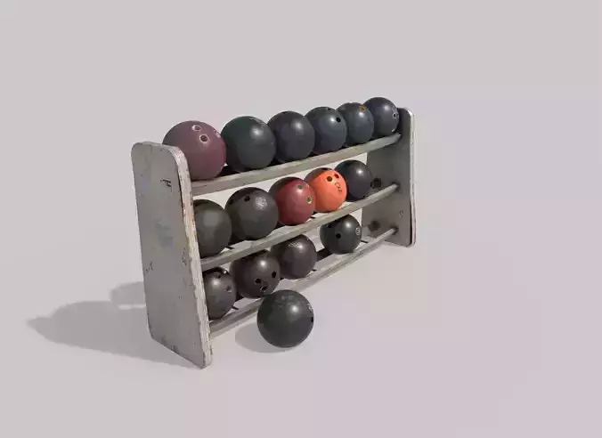 Old Bowling Balls and Rack