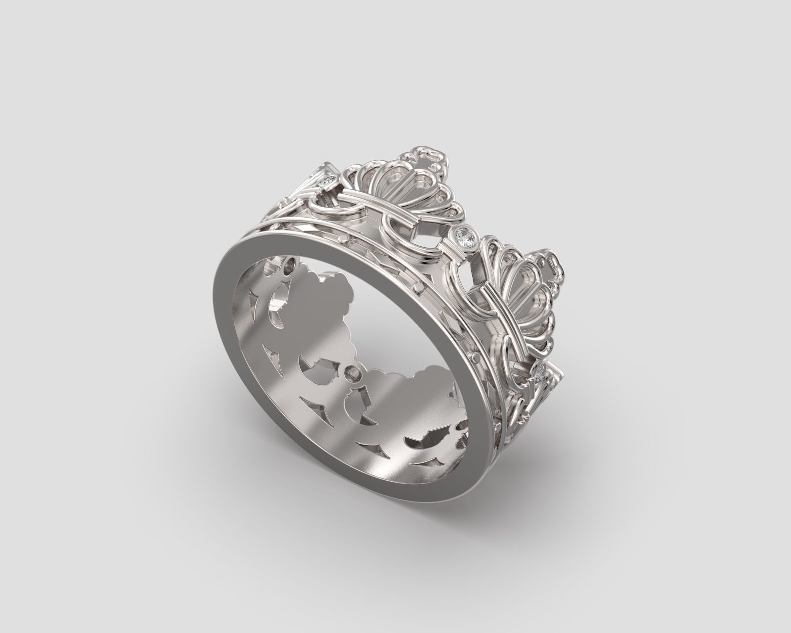 R 188 Crown ring sizes 3D print model_7