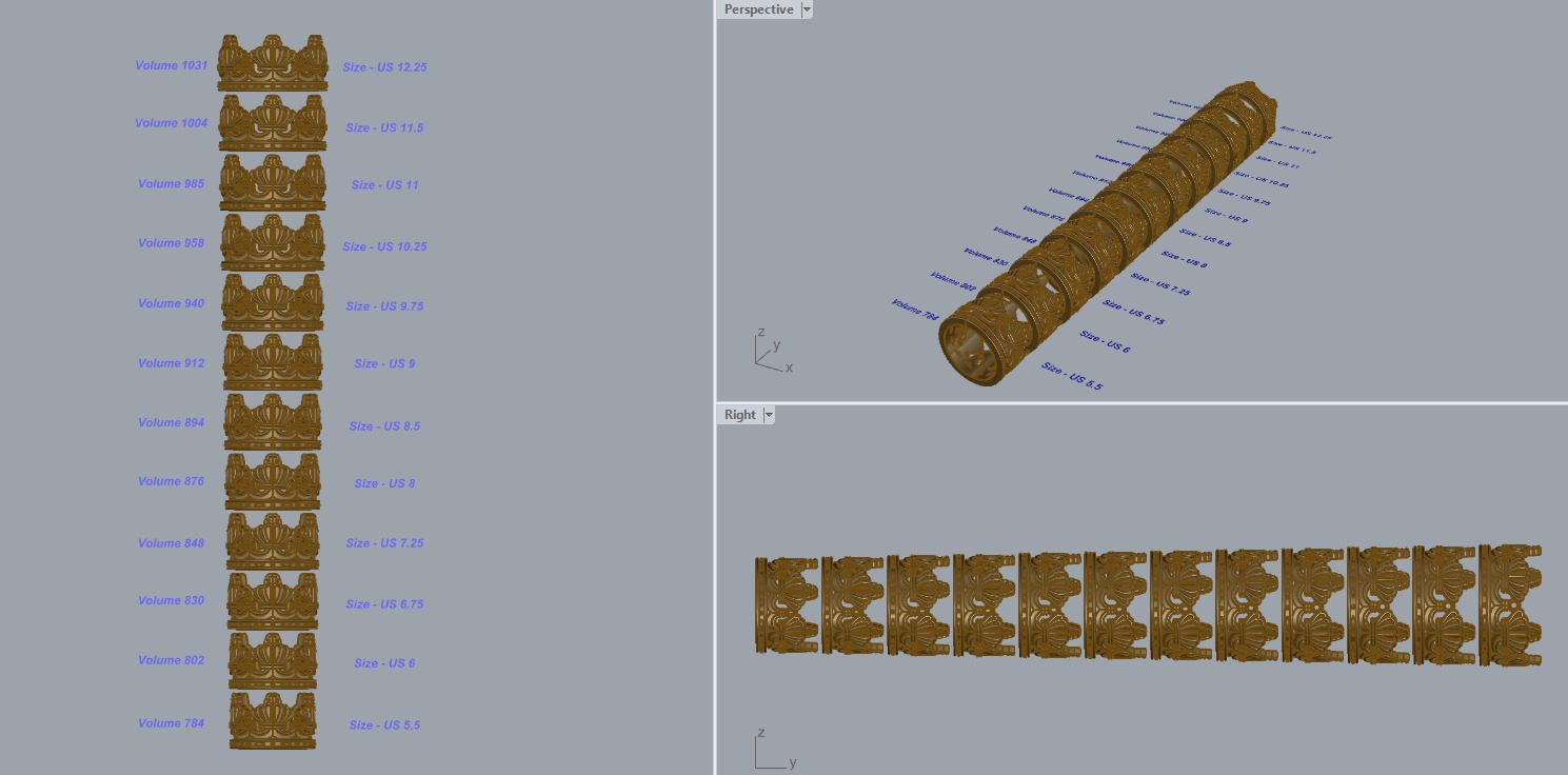 R 188 Crown ring sizes 3D print model_1