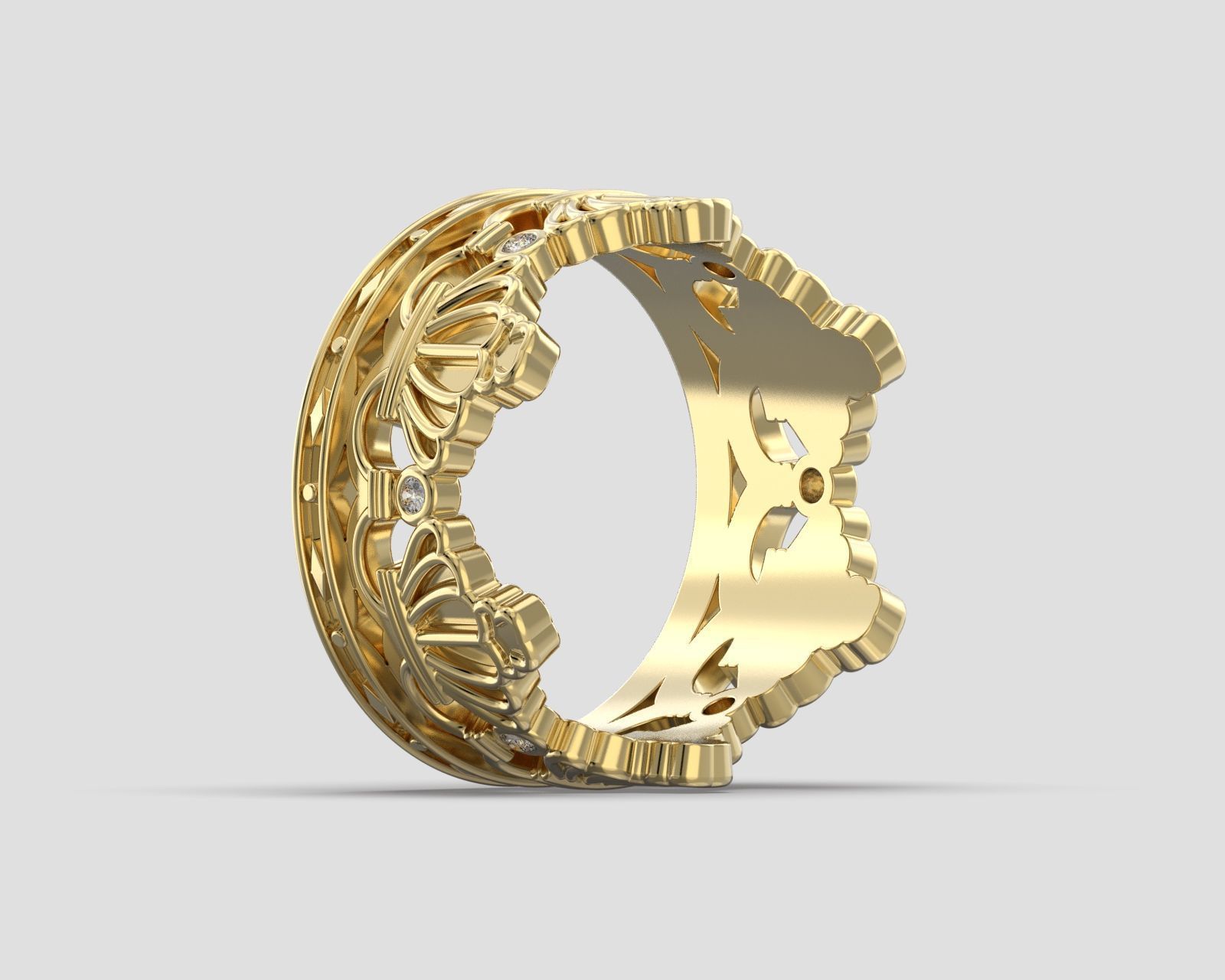 R 188 Crown ring sizes 3D print model_5