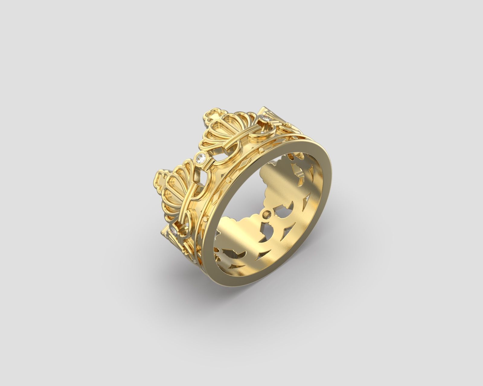 R 188 Crown ring sizes 3D print model_2