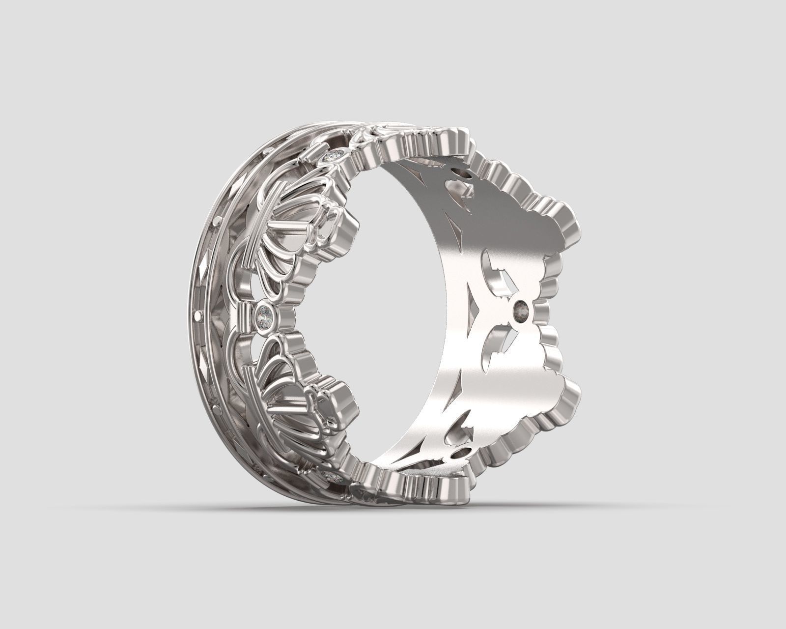 R 188 Crown ring sizes 3D print model_8