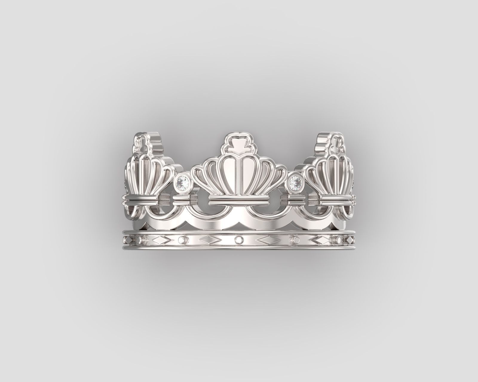 R 188 Crown ring sizes 3D print model_9