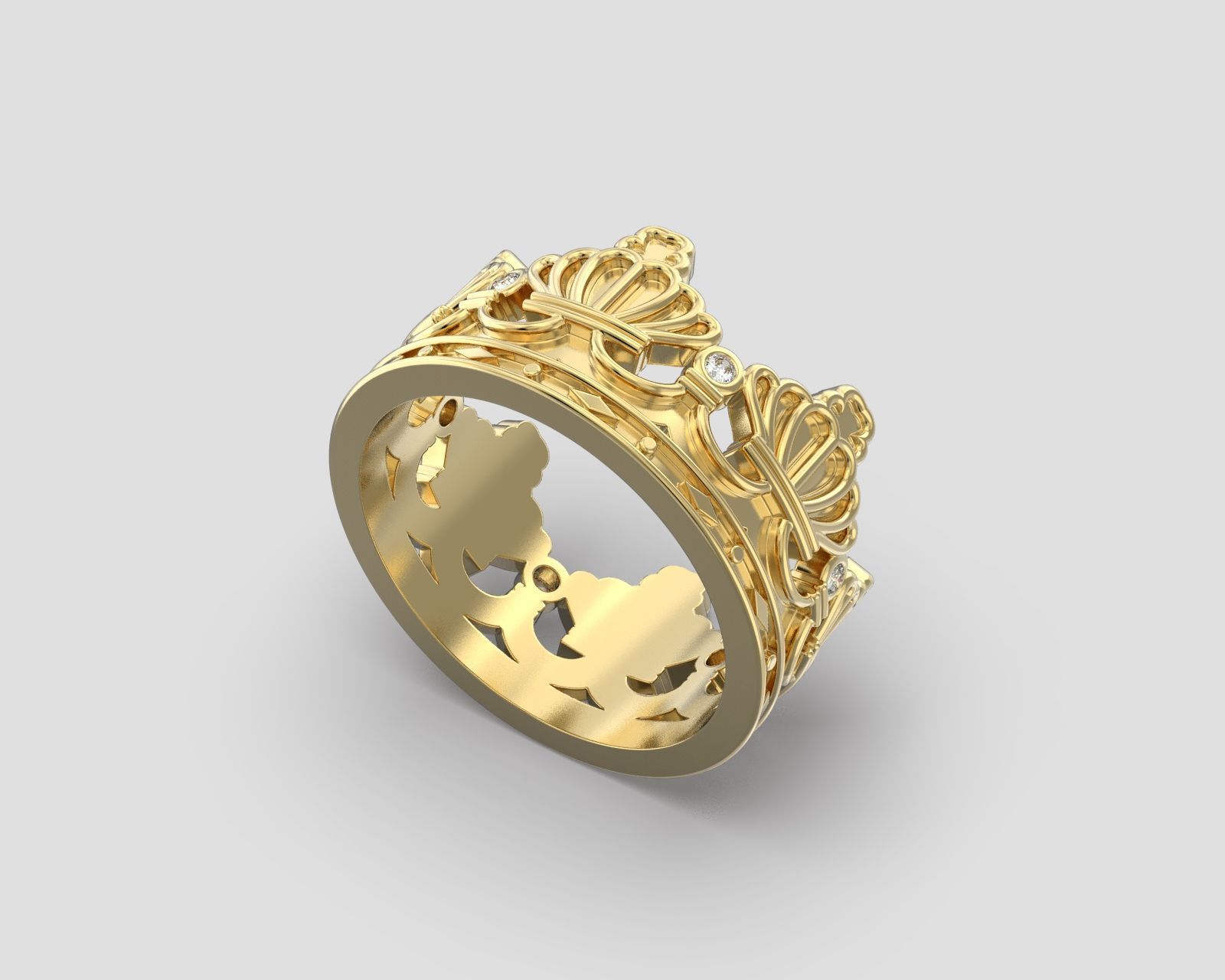 R 188 Crown ring sizes 3D print model_3