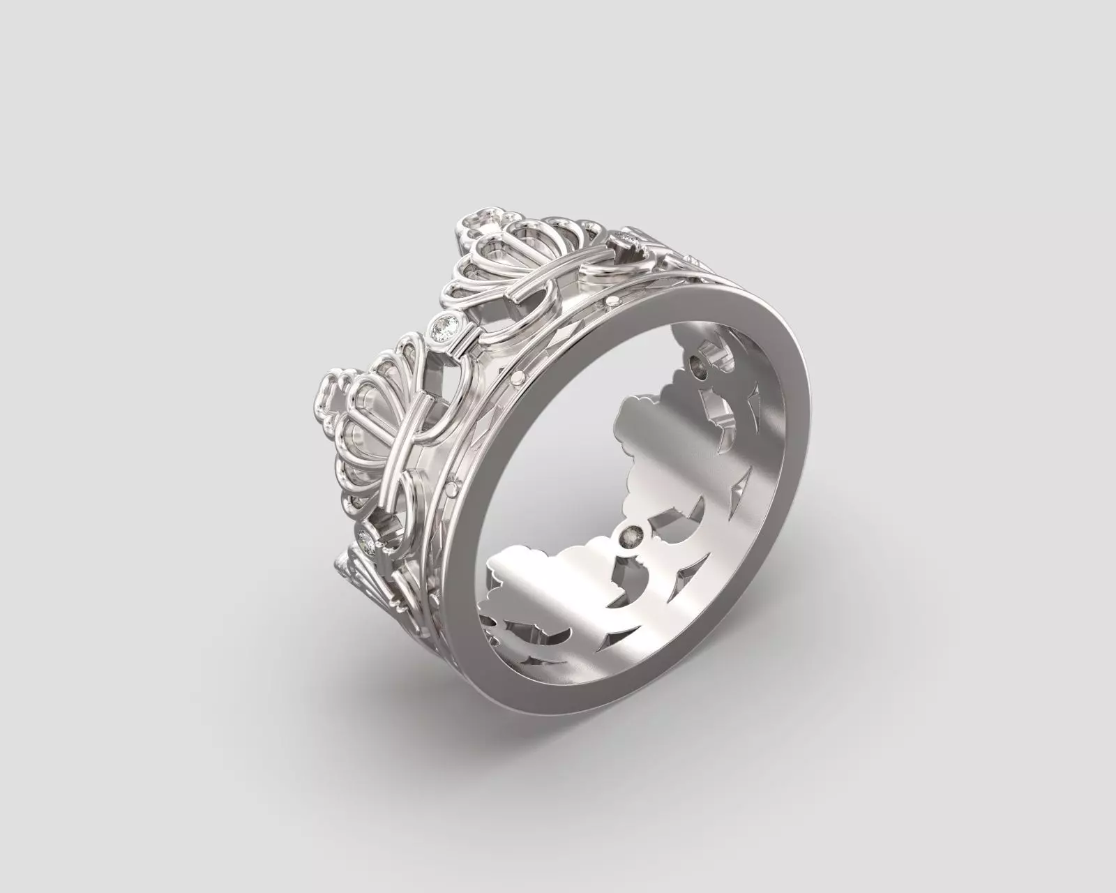 R 188 Crown ring sizes 3D print model_0