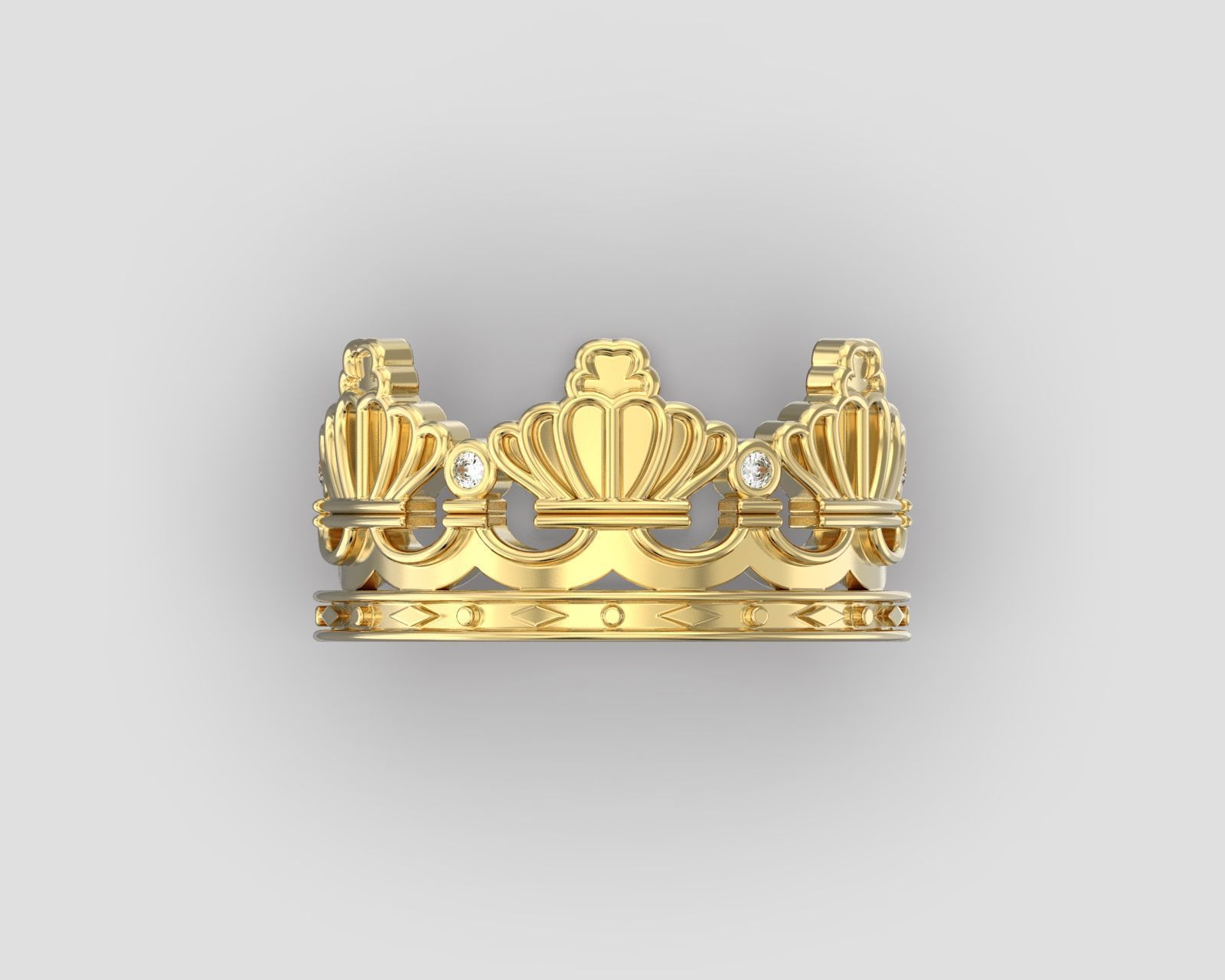 R 188 Crown ring sizes 3D print model_4