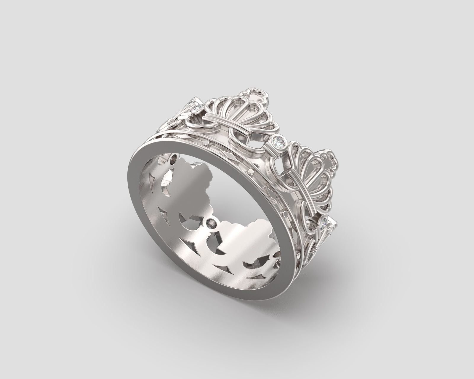 R 188 Crown ring sizes 3D print model_10