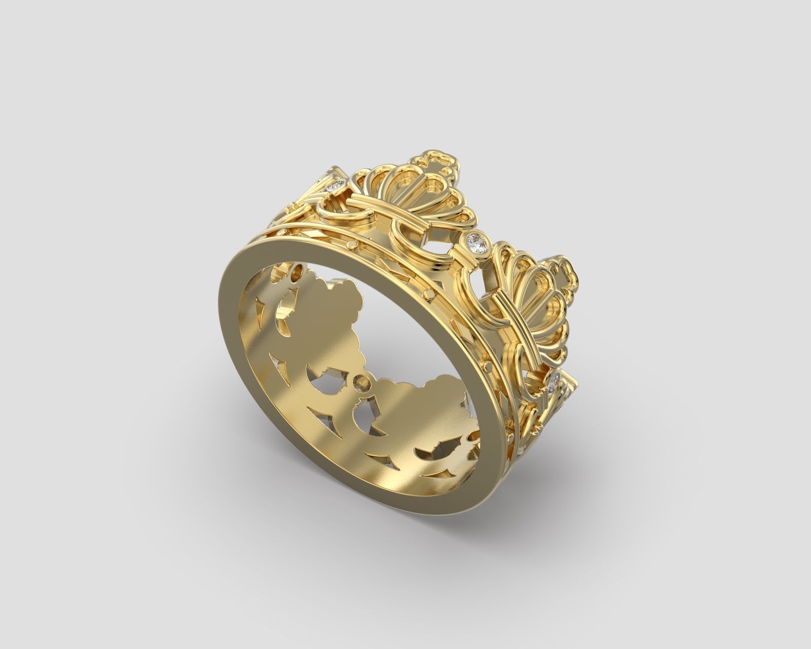 R 188 Crown ring sizes 3D print model_6
