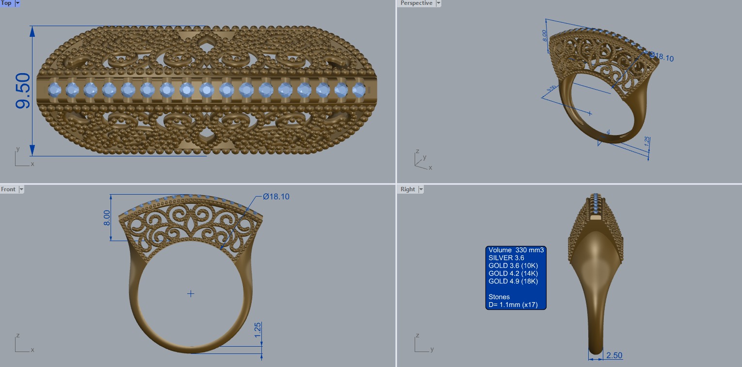 R 198 ornament ring sizes 3D print model_11