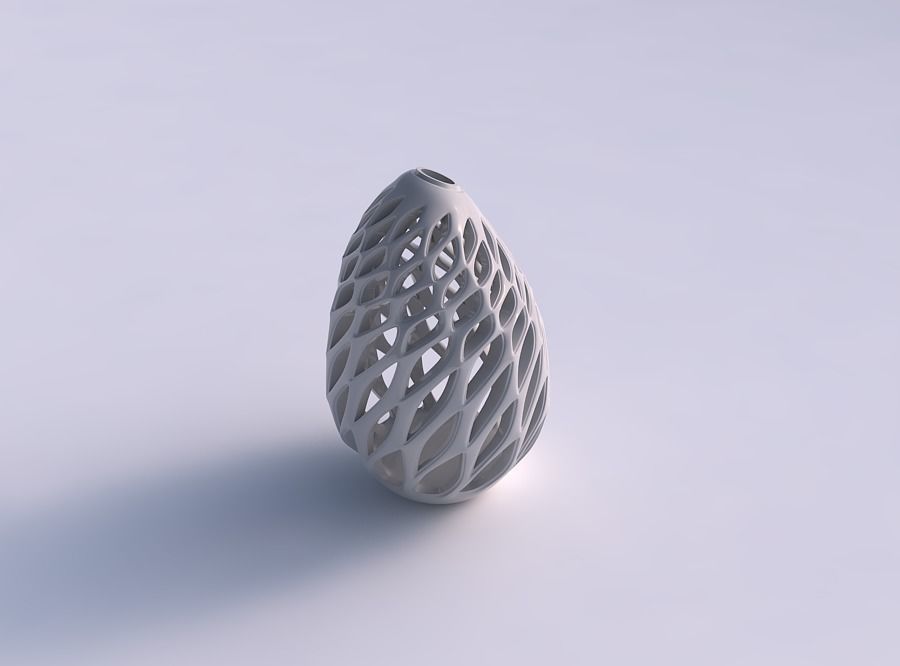 Vase twisted drop shape with smooth cuts and extruded top squ... 3D print model_0