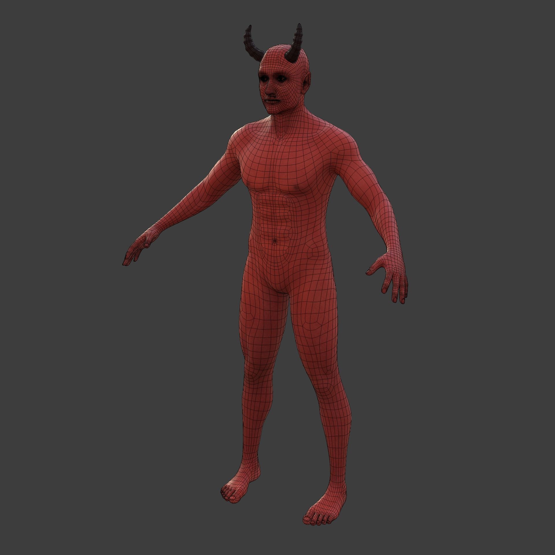 Monster - Demon with High Quality FK-IK Rigging Low-poly 3D model_6