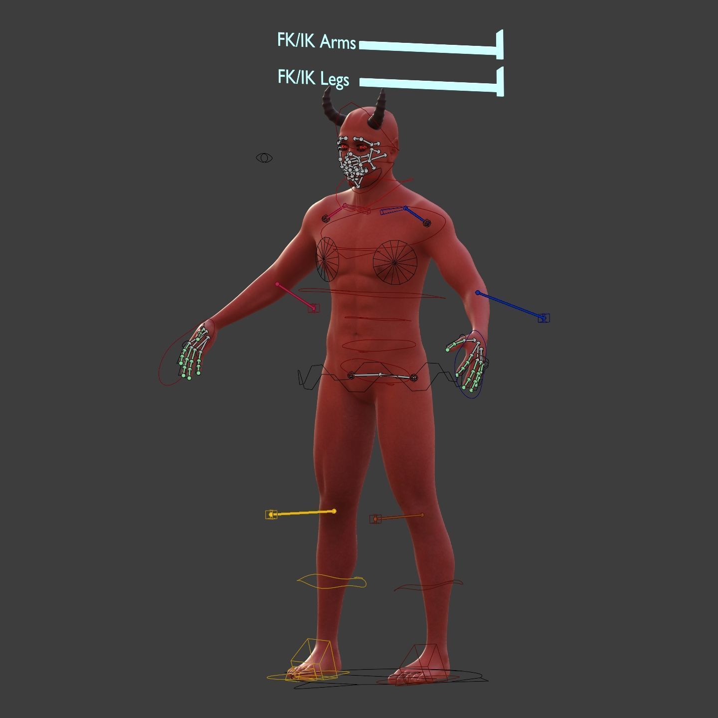 Monster - Demon with High Quality FK-IK Rigging Low-poly 3D model_3