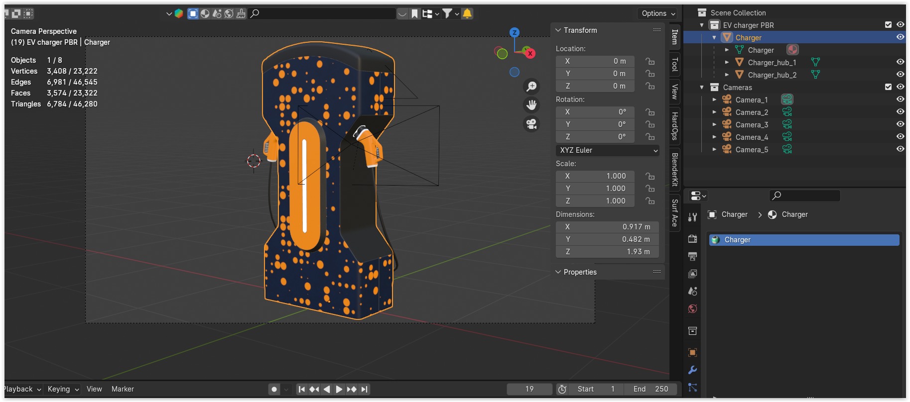 EV charger VII PBR 8K 3D model_10