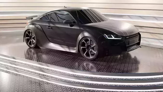 Audi TT Rs with Bodykit Low-poly 3D model
