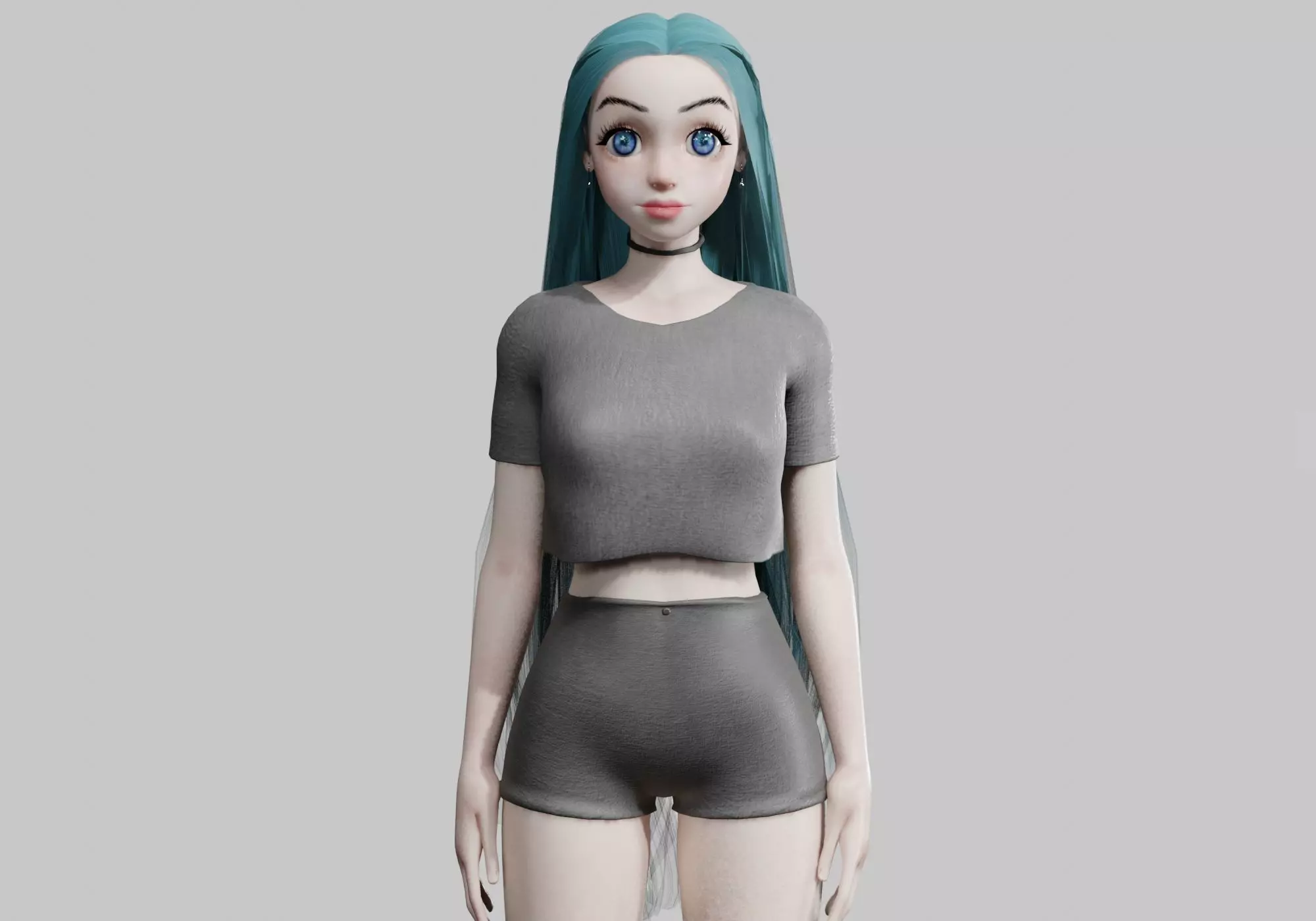 Pretty Cartoon woman V30959 Low-poly 3D model