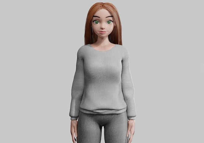 Pretty Beautiful woman V34193  Low-poly 3D model