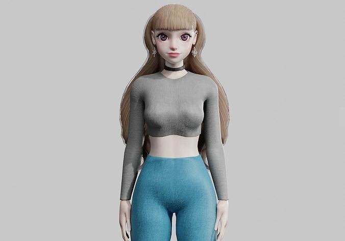 Pretty Basic Woman V32688  Low-poly 3D model