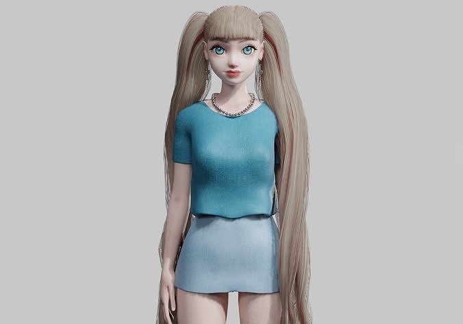 cool Basic Woman V33261  Low-poly 3D model
