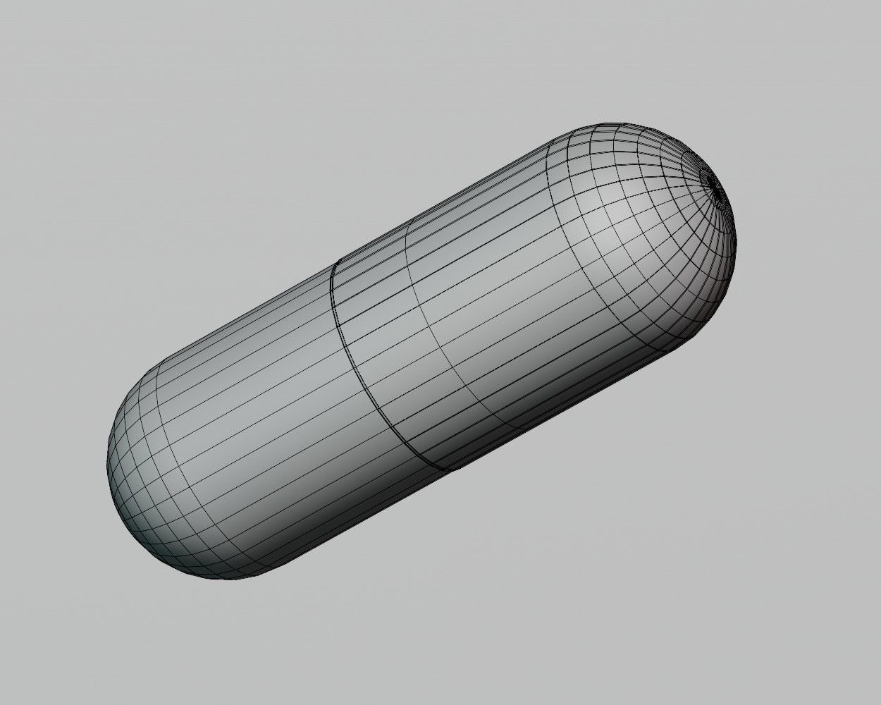 Capsule pill Low-poly 3D model_5