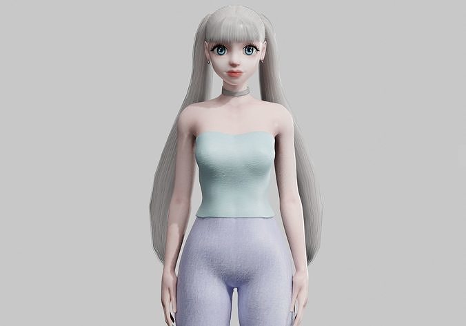 classic Basic Woman V22534  Low-poly 3D model