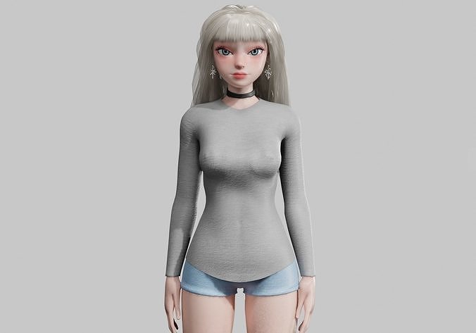 Cartoon Pretty Woman V36126  Low-poly 3D model
