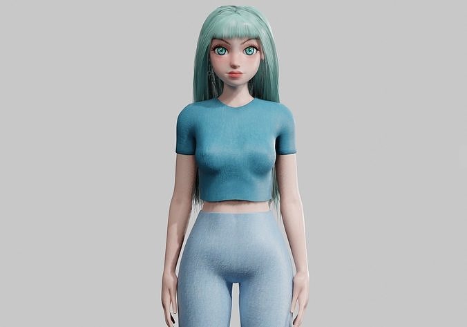 Basic sweet Woman V36206  Low-poly 3D model