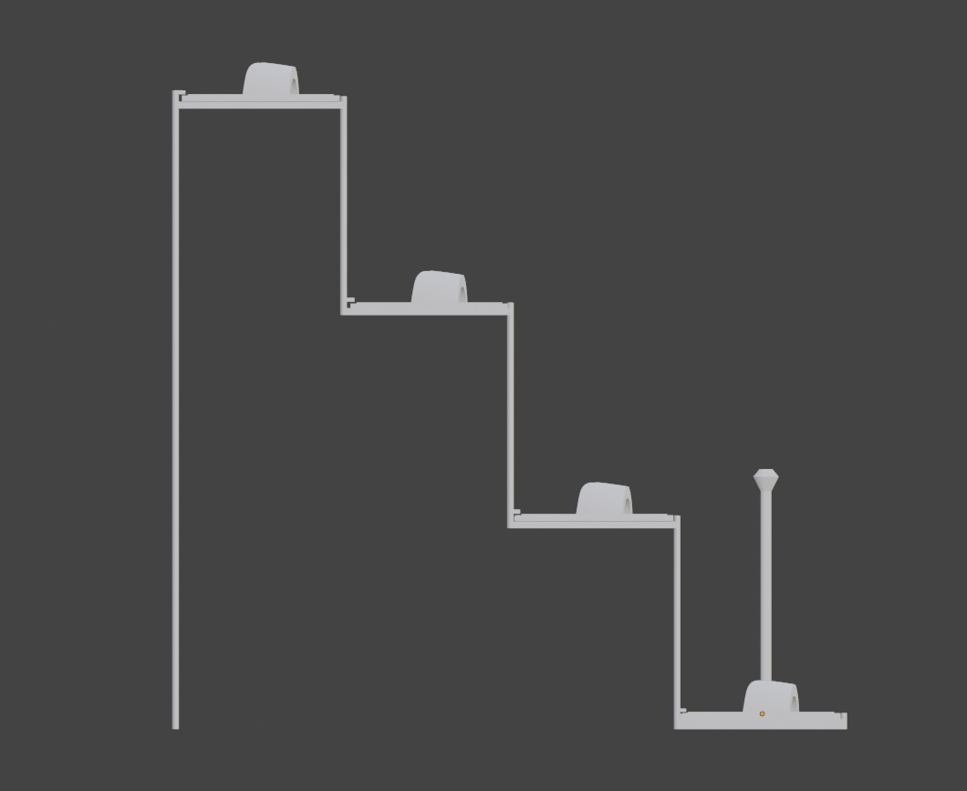 Stair Riser Stair Stand for Black Series for Detolf 4 Tier Stand 3D print model_1