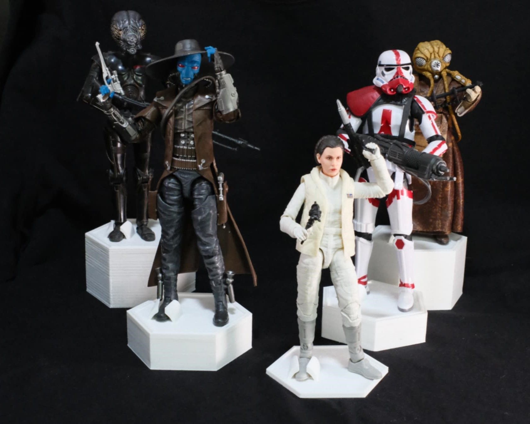 Hex Riser Hex Stand for Action Figures 3D print model_1