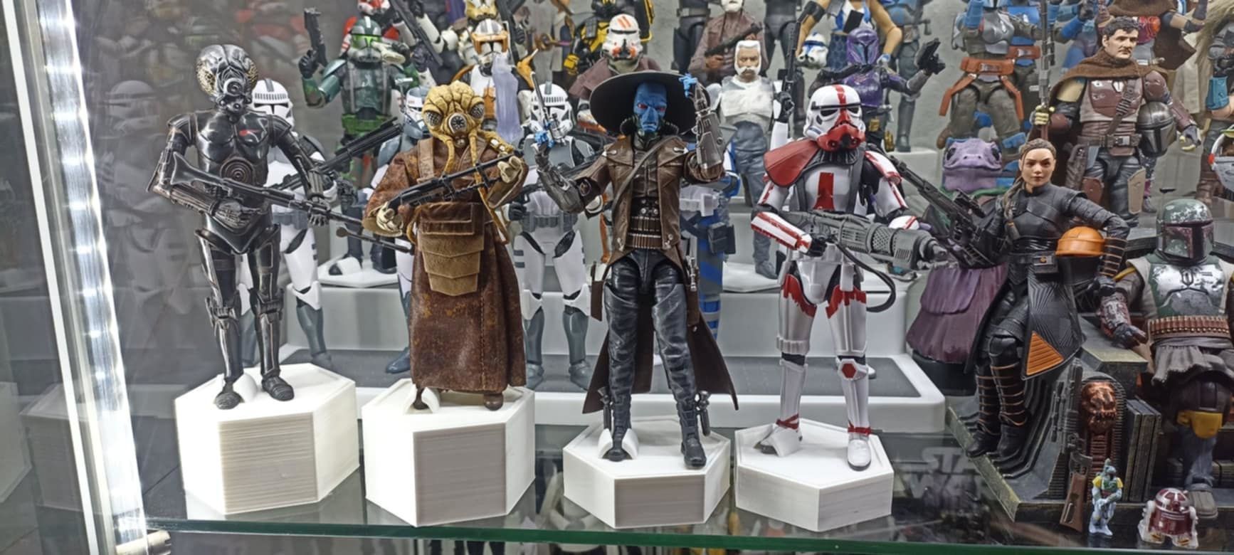 Hex Riser Hex Stand for Action Figures 3D print model_4