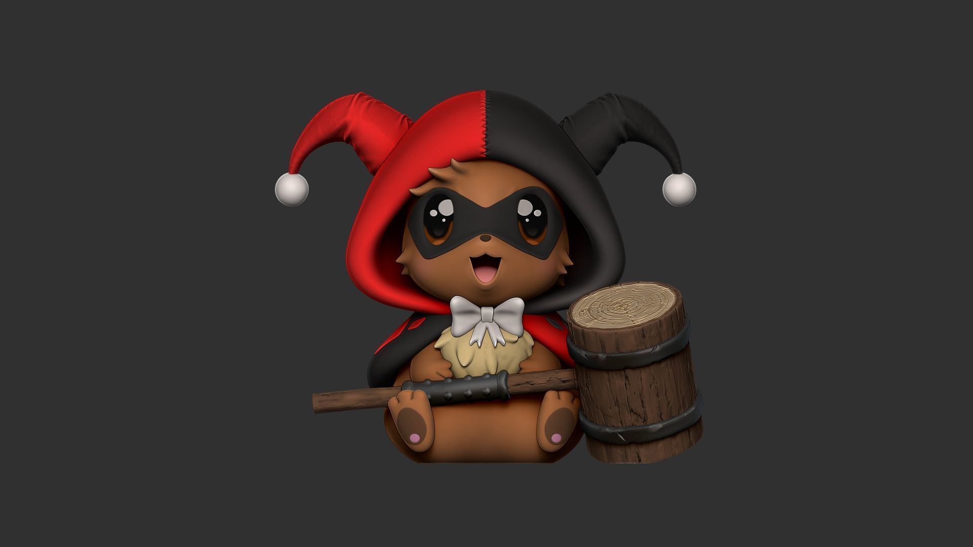 eevee harley quinn style 3D print model_1