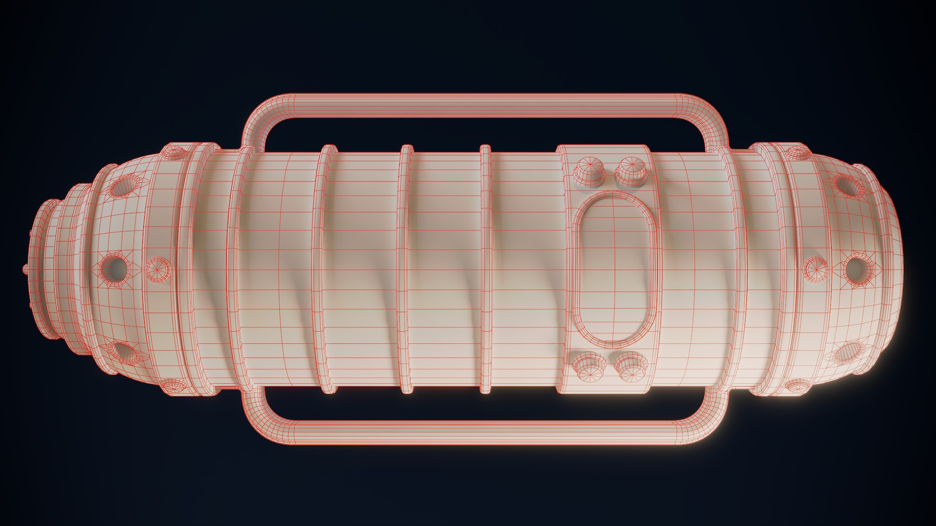 Radioactive Power Capsule Low-poly 3D model_9