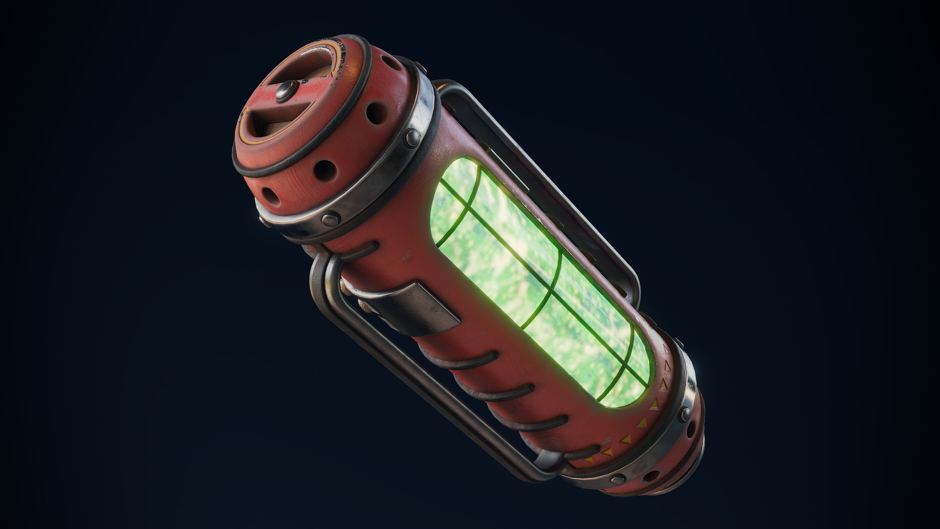 Radioactive Power Capsule Low-poly 3D model_11